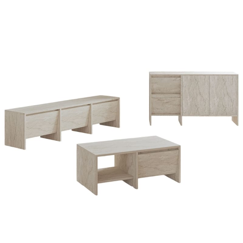 Crala Vardagsrumsmöbelset 160x40x35 cm - Travertin - Products - Förvaring - Förvaringsmöbler - Möbelset för vardagsrum
