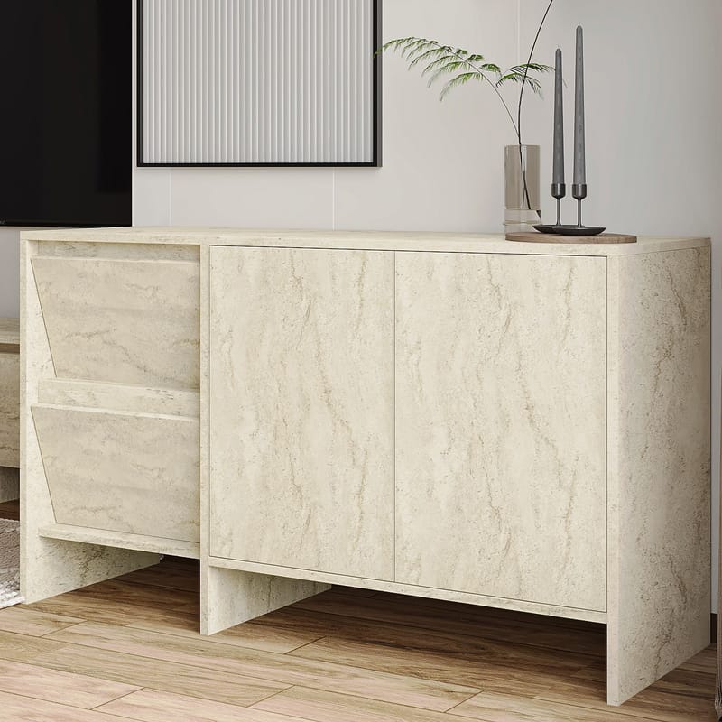 Crala Vardagsrumsmöbelset 160x40x35 cm - Travertin - Products - Förvaring - Förvaringsmöbler - Möbelset för vardagsrum