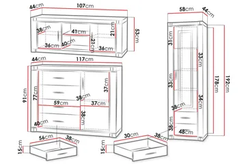 Dallas Vardagsrumsset - Ek - Products - Förvaring - Förvaringsmöbler - Möbelset för vardagsrum