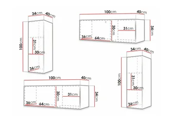 Dunvegan Möbelset För Vardagsrum Black - Products - Förvaring - Förvaringsmöbler - Möbelset för vardagsrum