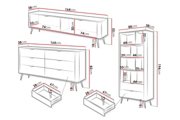 Forba Möbelset För Vardagsrum - Beige - Products - Förvaring - Förvaringsmöbler - Möbelset för vardagsrum
