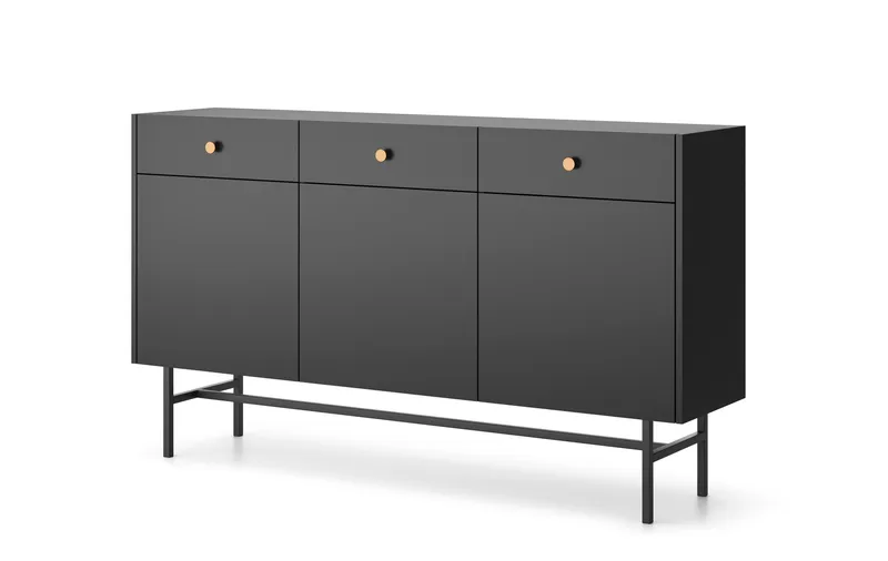 Francisca Byrå 155 cm - Svart - Products - Förvaring - Förvaringsmöbler - Byrå