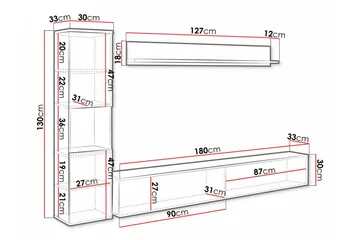 Galbally Möbelset För Vardagsrum - Vit - Products - Förvaring - Förvaringsmöbler - Möbelset för vardagsrum