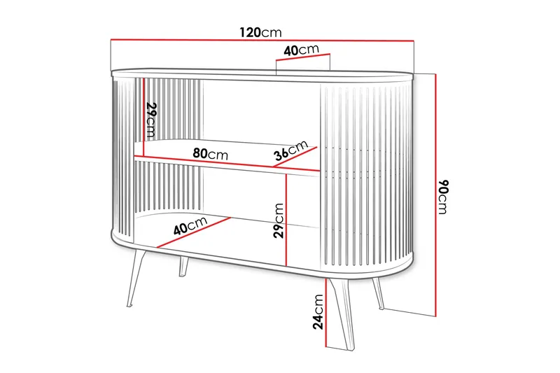 Galia Skänk 120x40 cm - Svart/Vit - Products - Förvaring - Förvaringsmöbler - Sideboard & skänk