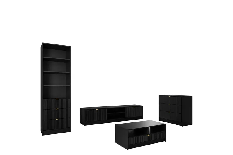 Gudelia Möbelset För Vardagsrum - Svart - Products - Förvaring - Förvaringsmöbler - Möbelset för vardagsrum