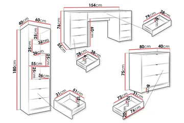 Gudelia Möbelset För Vardagsrum - Vit - Products - Förvaring - Förvaringsmöbler - Möbelset för vardagsrum