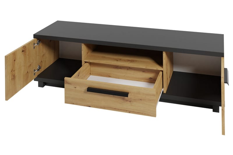 Ines Vardagsrumsset LED-belysning - Ek/Svart - Products - Förvaring - Förvaringsmöbler - Möbelset för vardagsrum