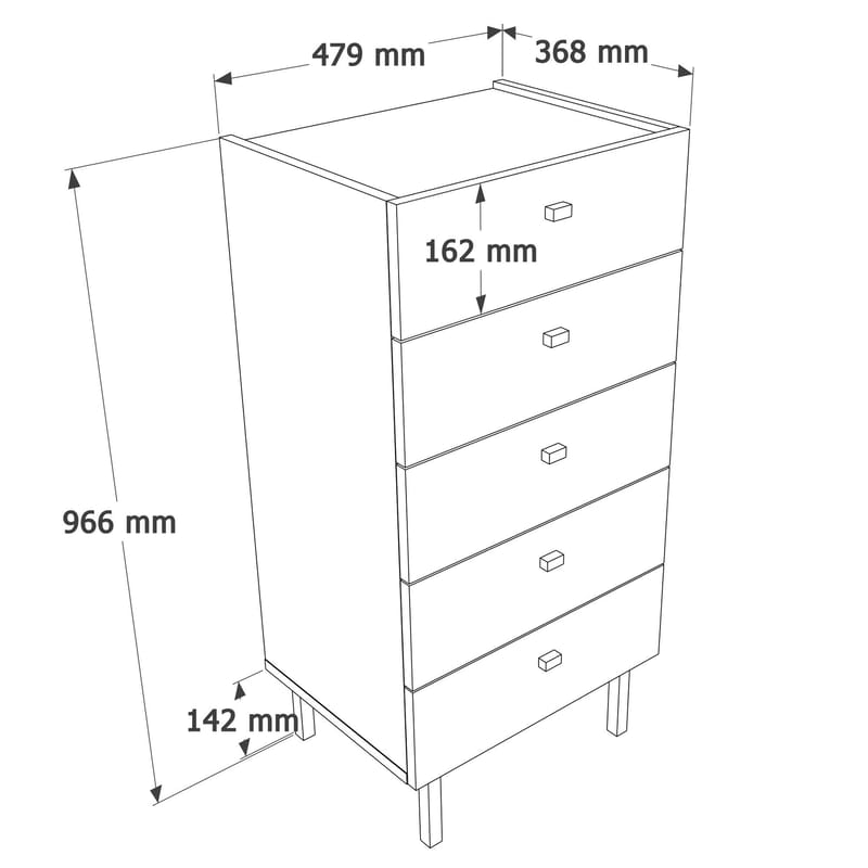Kamulu Byrå 47,9x96,6x36,8 cm - Sandek - Products - Förvaring - Förvaringsmöbler - Byrå