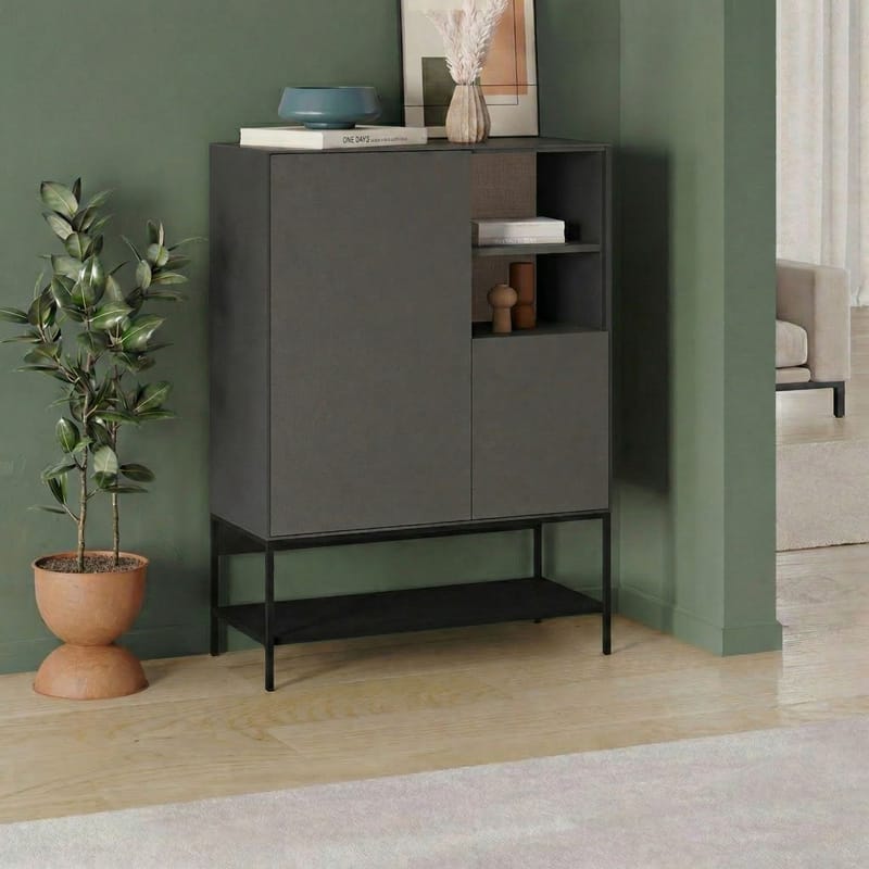 Kenvor Sideboard 90x125x40 cm - antracit trä svart svart - Products - Förvaring - Förvaringsmöbler - Sideboard & skänk