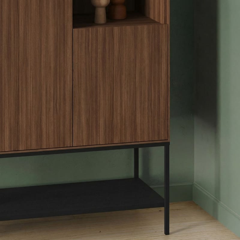 Kenvor Sideboard 90x125x40 cm - Milano Walnut, Wood Black, Black - Products - Förvaring - Förvaringsmöbler - Sideboard & skänk