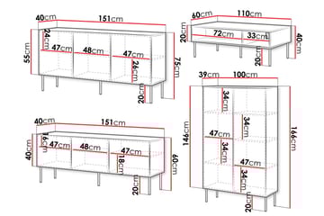 Laholm Möbelset För Vardagsrum - Vit - Products - Förvaring - Förvaringsmöbler - Möbelset för vardagsrum