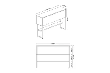 Luxe Byrå 120 cm - Guld/Valnöt - Products - Förvaring - Förvaringsmöbler - Byrå