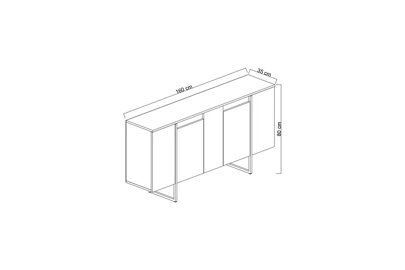 Luxe Konsollbord 160 cm - Vit/Svart - Products - Förvaring - Förvaringsmöbler - Sideboard & skänk