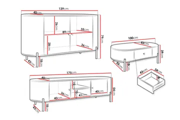 Maggio Möbelset För Vardagsrum - Beige - Products - Förvaring - Förvaringsmöbler - Möbelset för vardagsrum