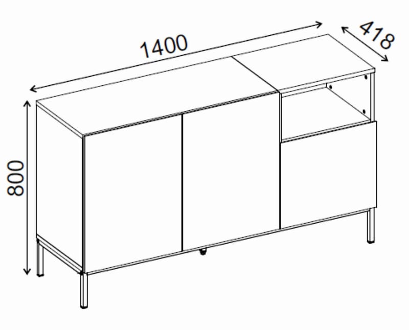 Morlen Konsol 140x80x41,8 cm - santsten naturlig ek - Products - Förvaring - Förvaringsmöbler - Sideboard & skänk