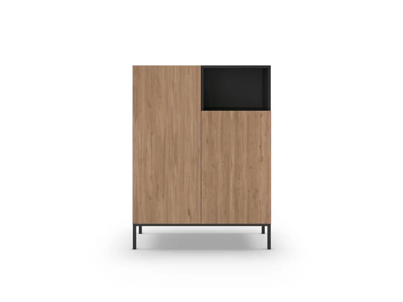 Morlen Sideboard 90x120x41,8 cm, Natural Oak, Wood Black, Sandstone