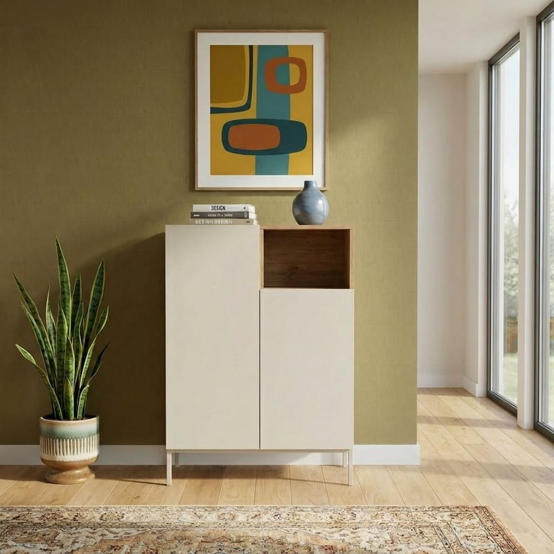Morlen Sideboard 90x120x41,8 cm - Santstone och naturlig ek - Products - Förvaring - Förvaringsmöbler - Sideboard & skänk