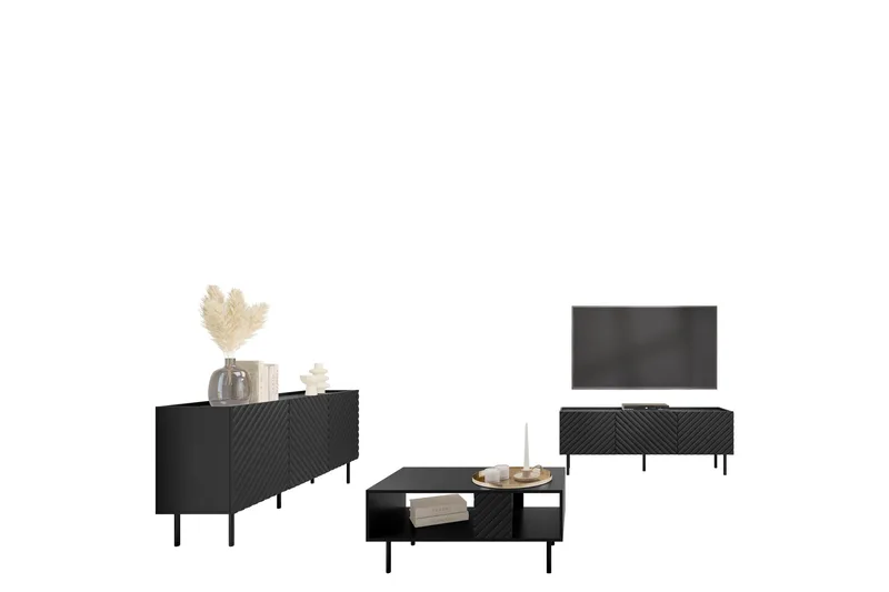 Munkedal Möbelset För Vardagsrum - Svart - Products - Förvaring - Förvaringsmöbler - Möbelset för vardagsrum