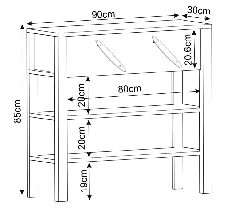 Relon Byrå 90x85x30 cm - Antracit - Products - Förvaring - Förvaringsmöbler - Sideboard & skänk