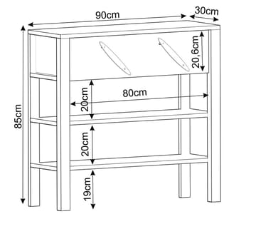 Relon Byrå 90x85x30 cm - Vit - Products - Förvaring - Förvaringsmöbler - Sideboard & skänk