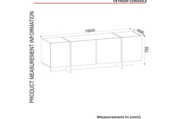 Riello Sidobord 180 cm - Svart|Guld - Products - Förvaring - Förvaringsmöbler - Sideboard & skänk
