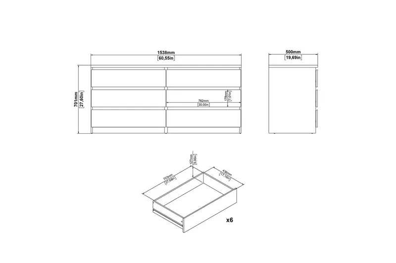Salomns Byrå 70,1 cm - Vit - Products - Förvaring - Förvaringsmöbler - Byrå