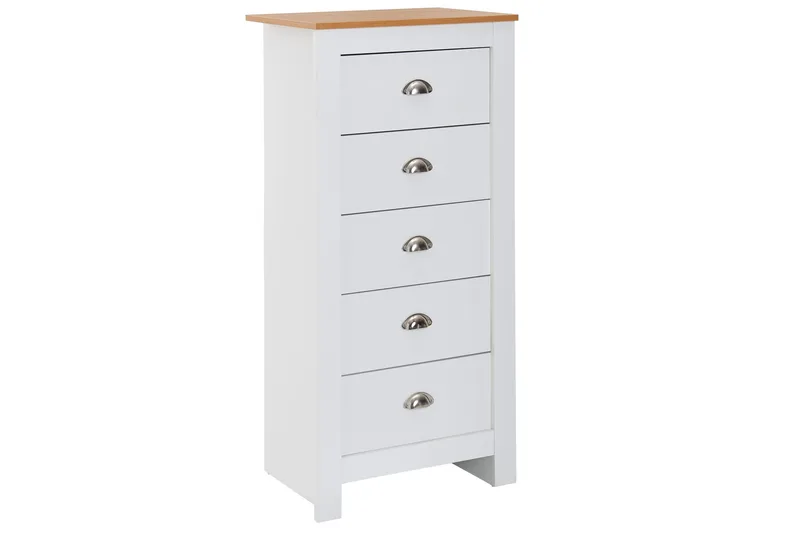 Seddik Sideboard 39 cm Rektangulär, Vit/Natur