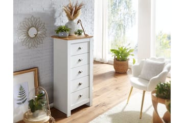 Seddik Sideboard 39 cm Rektangulär - Vit/Natur - Products - Förvaring - Förvaringsmöbler - Sideboard & skänk