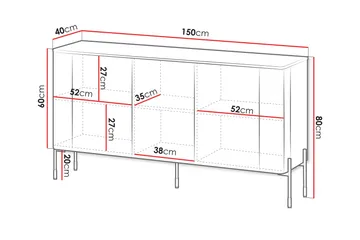 Sherie Skänk 150x40 cm - Svart - Products - Förvaring - Förvaringsmöbler - Sideboard & skänk