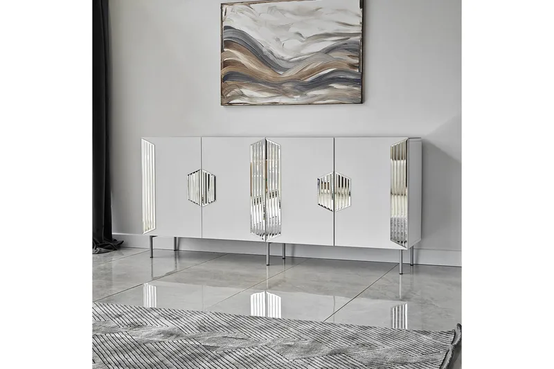 Stedum Konsollbord 180 cm - Vit/Silver - Products - Förvaring - Förvaringsmöbler - Sideboard & skänk