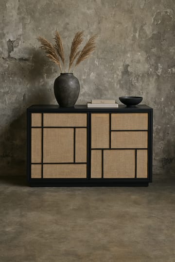 Stockholm skänk med rottingdörrar - 120 cm bred - Svart - Products - Förvaring - Förvaringsmöbler - Sideboard & skänk