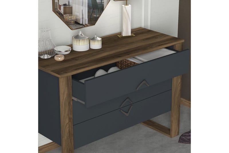 Tera Home Byrå + Spegel - Valnöt/Mörkgrå - Products - Förvaring - Förvaringsmöbler - Byrå