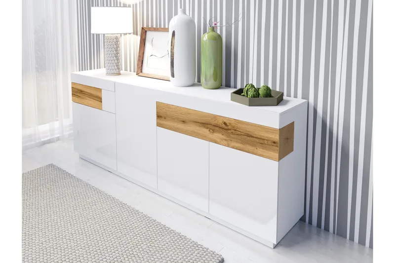 Tomeka Byrå - Vit/Trä - Products - Förvaring - Förvaringsmöbler - Byrå