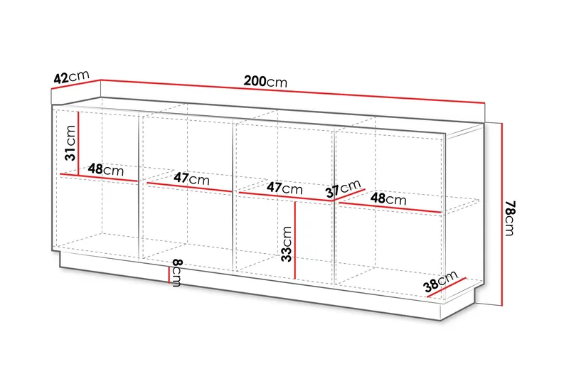 Torvalen Skänk 200x42 cm - Beige - Products - Förvaring - Förvaringsmöbler - Sideboard & skänk