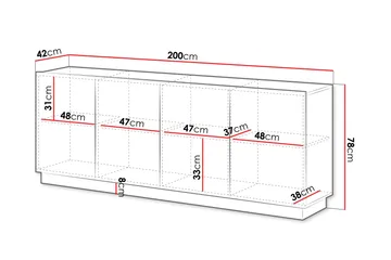 Torvalen Skänk 200x42 cm - Svart - Products - Förvaring - Förvaringsmöbler - Sideboard & skänk