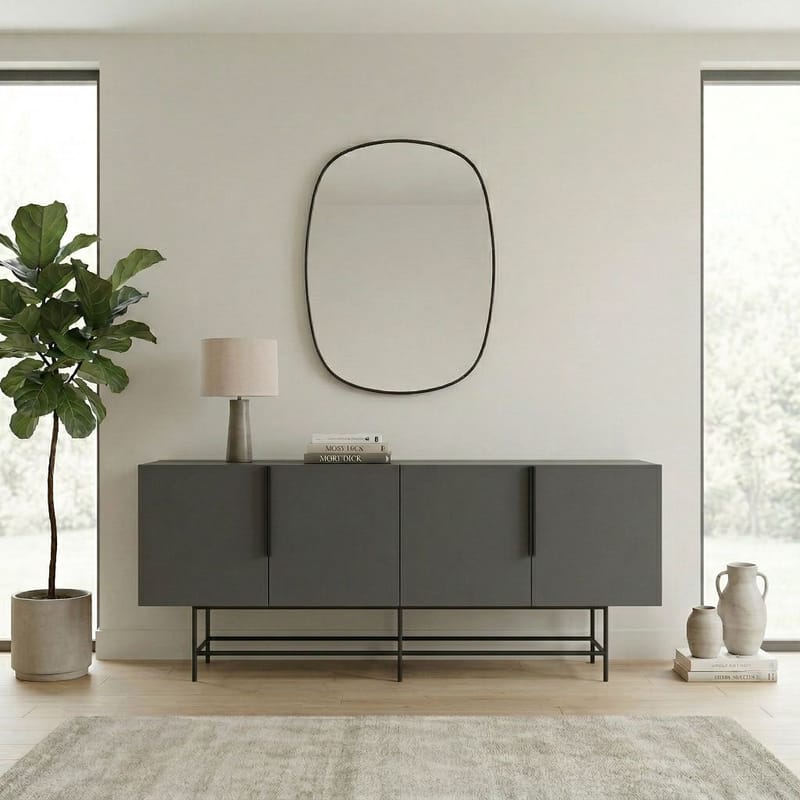 Truvia Konsol 200x77,9x40 cm - Antracit och svart - Products - Förvaring - Förvaringsmöbler - Sideboard & skänk