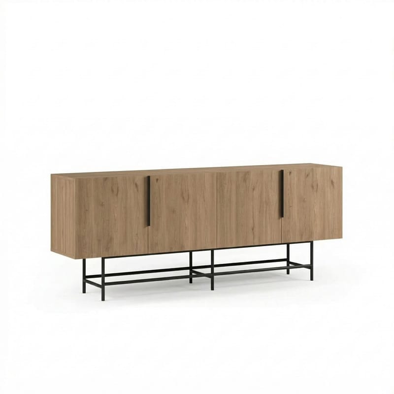Truvia Konsol 200x77,9x40 cm - Natural Oak och svart - Products - Förvaring - Förvaringsmöbler - Sideboard & skänk