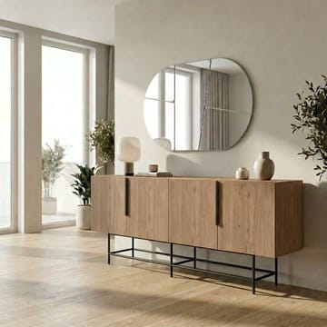 Truvia Konsol 200x77,9x40 cm - Natural Oak och svart - Products - Förvaring - Förvaringsmöbler - Sideboard & skänk