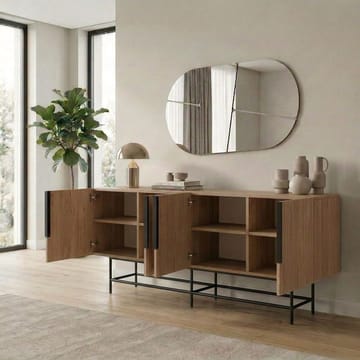 Truvia Konsol 200x77,9x40 cm - Natural Oak och svart - Products - Förvaring - Förvaringsmöbler - Sideboard & skänk