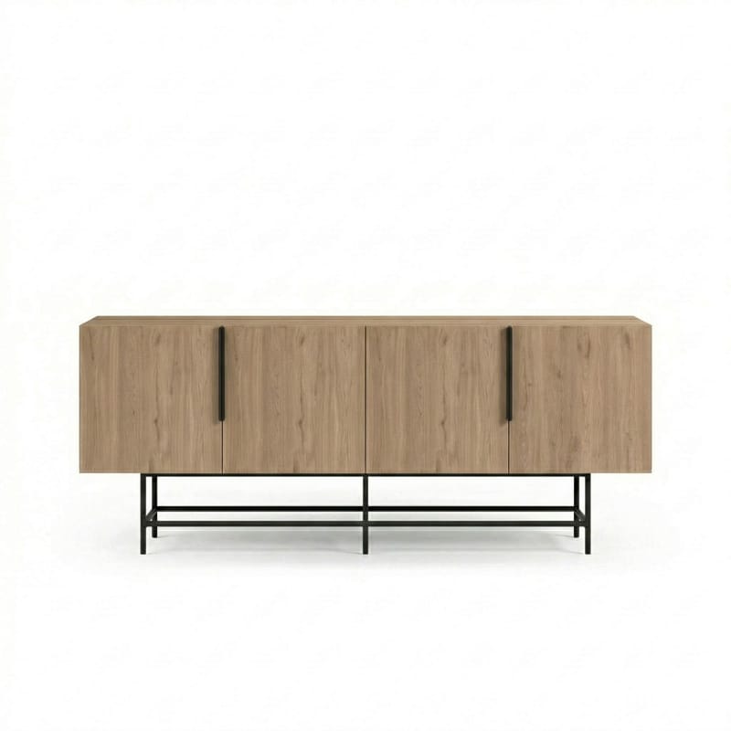 Truvia Konsol 200x77,9x40 cm - Natural Oak och svart - Products - Förvaring - Förvaringsmöbler - Sideboard & skänk