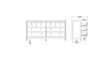 Vallvidera Byrå 38x159 cm - Svart - Products - Förvaring - Förvaringsmöbler - Byrå