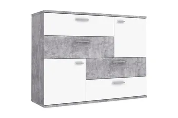 Waunifor Byrå 125 cm - Vit/Grå - Products - Förvaring - Förvaringsmöbler - Byrå