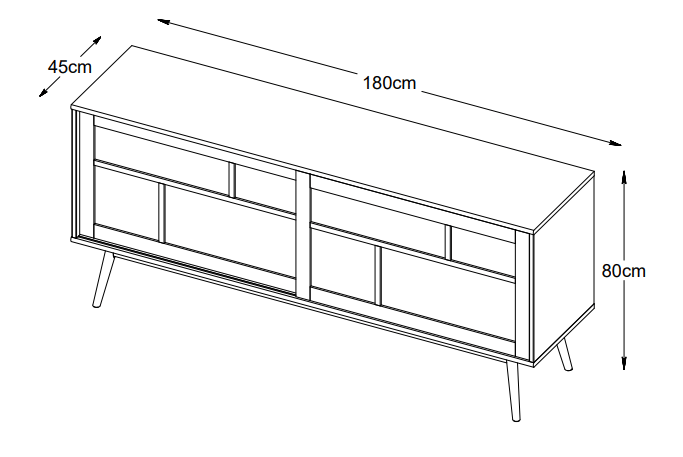 Yuma skänk i smoked oak med rotting detaljer, skjutdörrar - Smoked oak - Products - Förvaring - Förvaringsmöbler - Sideboard & skänk