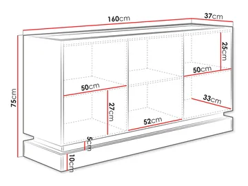 Zelric Skänk 160x37 cm - Beige - Products - Förvaring - Förvaringsmöbler - Sideboard & skänk