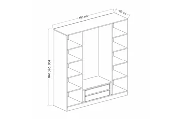 Fruitland Garderob 180 cm - Vit - Products - Förvaring - Garderober & garderobssystem
