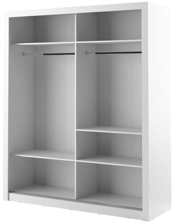 Garderob med inredning skjutdörrar med spegel - Vit - Products - Förvaring - Garderober & garderobssystem