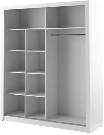 Garderob med skjutdörrar 215x203 cm - Vit - Products - Förvaring - Garderober & garderobssystem