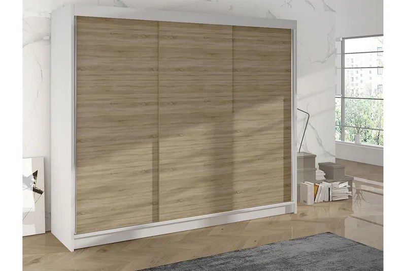 Cyria Garderob 200x215 cm - Brun/Vit - Products - Förvaring - Garderober & garderobssystem - Garderobsskåp