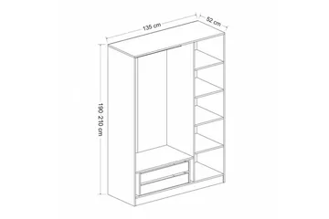 Fruitland Garderob 135 cm - Antracit - Products - Förvaring - Garderober & garderobssystem - Garderobsskåp
