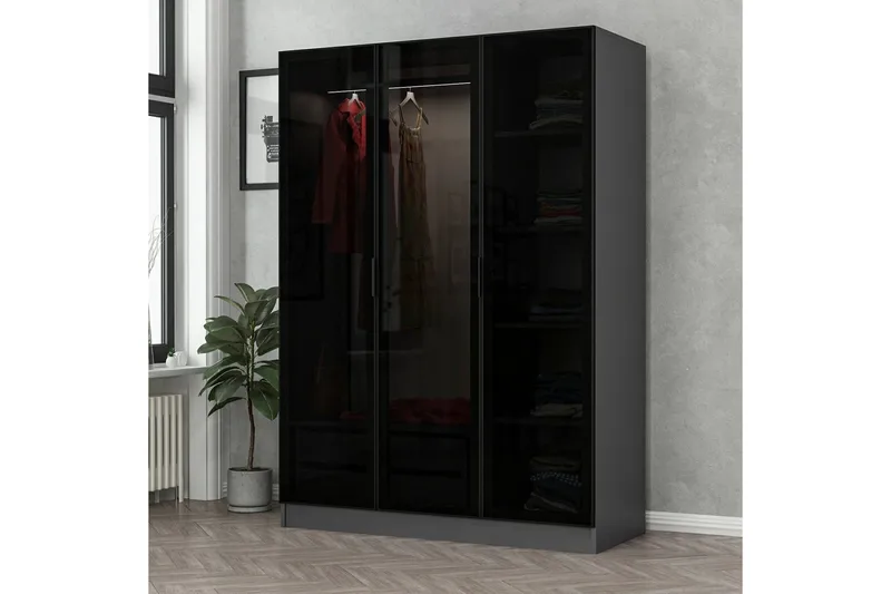 Fruitland Garderob 135 cm - Antracit - Products - Förvaring - Garderober & garderobssystem - Garderobsskåp